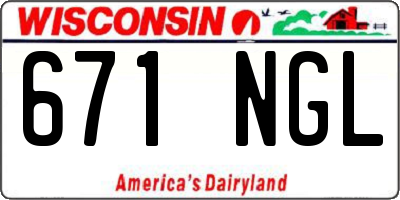 WI license plate 671NGL