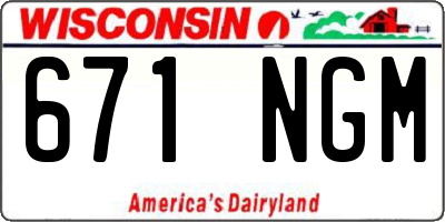 WI license plate 671NGM