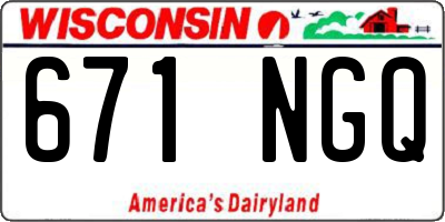 WI license plate 671NGQ
