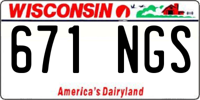 WI license plate 671NGS