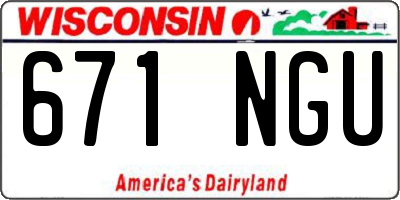 WI license plate 671NGU