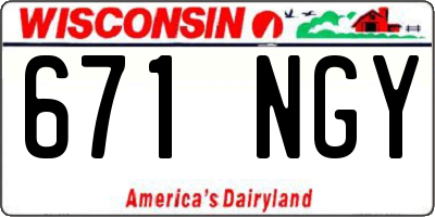 WI license plate 671NGY