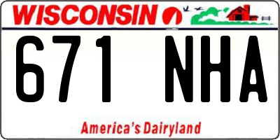 WI license plate 671NHA
