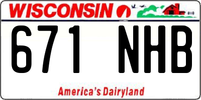 WI license plate 671NHB