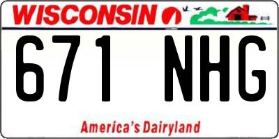 WI license plate 671NHG