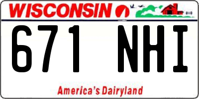 WI license plate 671NHI