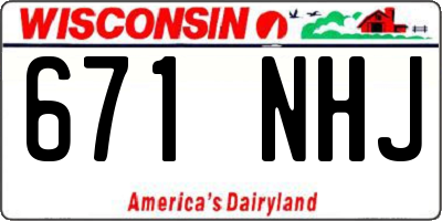 WI license plate 671NHJ