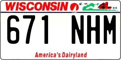 WI license plate 671NHM