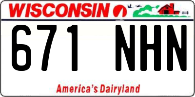 WI license plate 671NHN