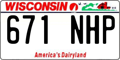 WI license plate 671NHP