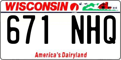 WI license plate 671NHQ