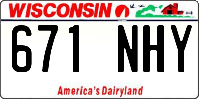 WI license plate 671NHY