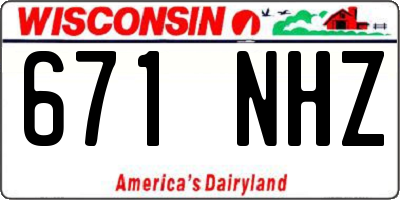 WI license plate 671NHZ