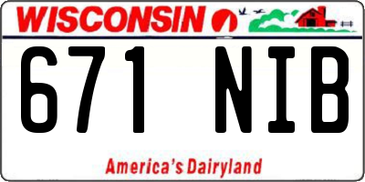 WI license plate 671NIB