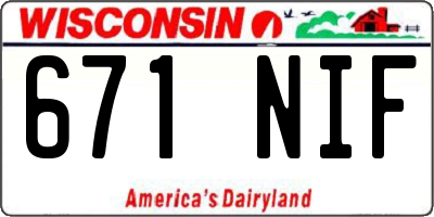 WI license plate 671NIF