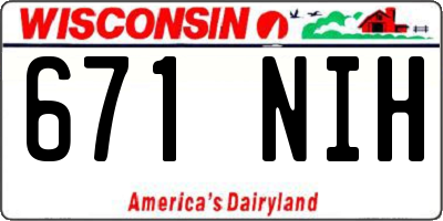 WI license plate 671NIH