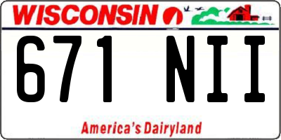 WI license plate 671NII
