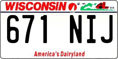 WI license plate 671NIJ