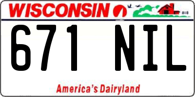 WI license plate 671NIL
