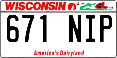 WI license plate 671NIP
