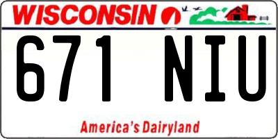 WI license plate 671NIU