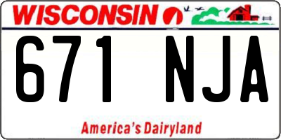 WI license plate 671NJA