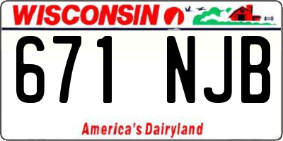 WI license plate 671NJB