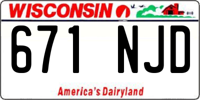 WI license plate 671NJD