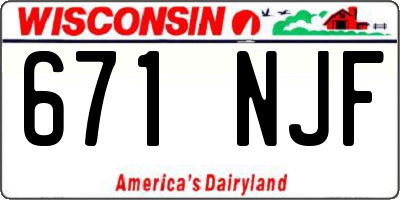 WI license plate 671NJF
