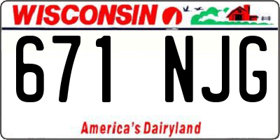 WI license plate 671NJG