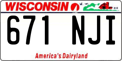 WI license plate 671NJI