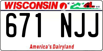 WI license plate 671NJJ