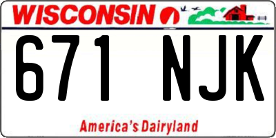WI license plate 671NJK