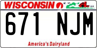 WI license plate 671NJM