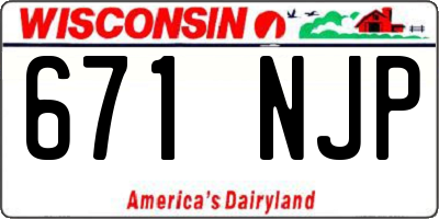 WI license plate 671NJP