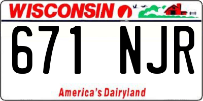 WI license plate 671NJR