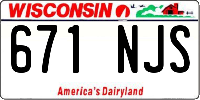 WI license plate 671NJS