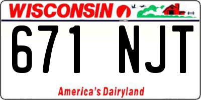WI license plate 671NJT
