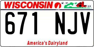 WI license plate 671NJV
