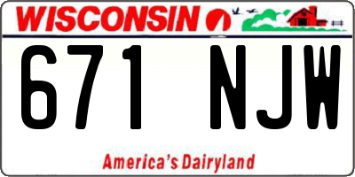 WI license plate 671NJW