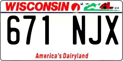 WI license plate 671NJX