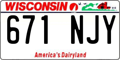 WI license plate 671NJY