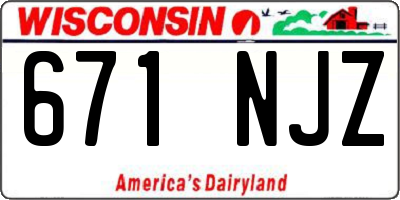 WI license plate 671NJZ