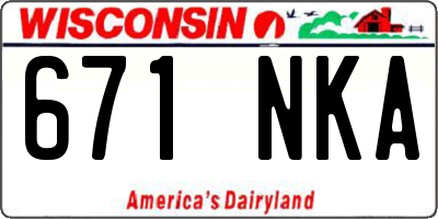 WI license plate 671NKA