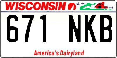 WI license plate 671NKB