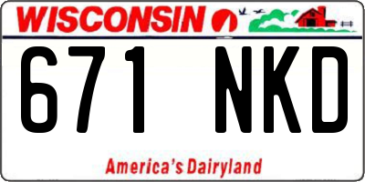 WI license plate 671NKD