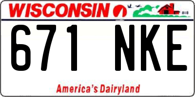 WI license plate 671NKE