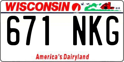 WI license plate 671NKG
