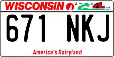 WI license plate 671NKJ