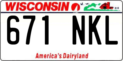 WI license plate 671NKL